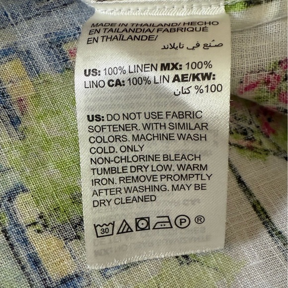 Chico’s 100% Linen Southern Charm No Iron Button Down Shirt. Size L / Chico’s 2 - Picture 9 of 11